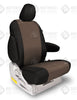 Dark Saddle with Black Atomic Polypro Seat Covers | Durable Custom Seat Protection - Pacific Restyling
